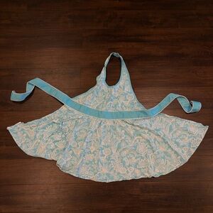 Simply En Vogue Blue Floral Print Kitchen Apron